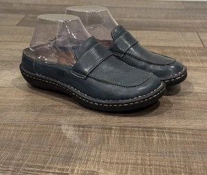 Born Lederschuhe Damen dunkelblau Slipper Pantoletten Clogs Komfort Größe 7 - Bild 1 von 11