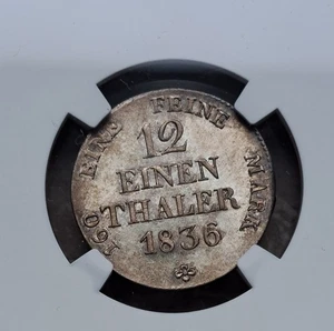 1/12 Taler 1836 G NGC MS 61 - Bild 1 von 7