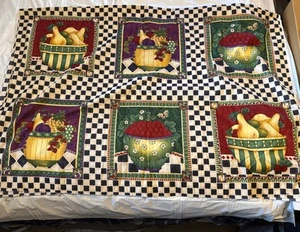 quilt panel cotton by debbie mumm fabric Fruit Baskets 44 X 30 - Picture 1 of 5
