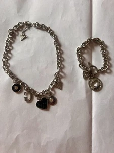 Guess Silver-Tone Charm Necklace & Bracelet Set - Picture 1 of 2