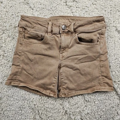 Pantalones Cortos de Jean American Eagle para Mujer Midi AEO Sarga Súper Elastizados Talla 2 28x5.5 *LEER Foto 1 de 4