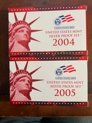 2004 & 2005 Silver Proof Sets COA - Image 1 of 4