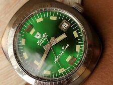 Vintage 1960's Nivada Antarctic-Sea Compensamatic 20 ATM Diver w/Green Dial