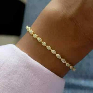 4Ct Round Cut Lab Created Diamond Women's Tennis Bracelet 14K Yellow Gold Plated - Picture 1 of 4