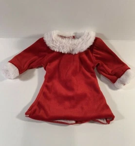 What A Doll Santa Christmas Pajamas w/ Faux Fur Collar Velour Red Gown Dress - Picture 1 of 4