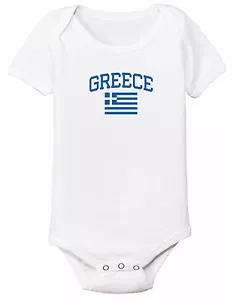 Greece Bodysuit Soccer Baby Outfit Mameluco Infant Girls Boys T-shirt Kids - Picture 1 of 2