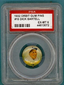 1932 Orbit Pins Dick Bartell #15 – PSA 6! Phillies! - Picture 1 of 2