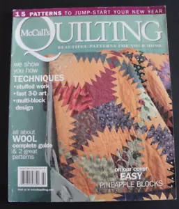McCall's Quilting Magazine Feb 2006 Techniques Stuffed Work 3D Art Guide to Wool - Picture 1 of 17