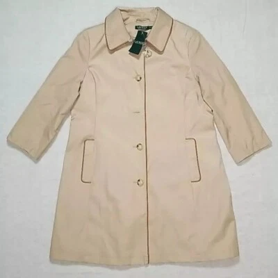 Ralph Lauren Trench Coat Women's size XL Sand/Brown Trim 31442 Read Description  - Image 1 of 4