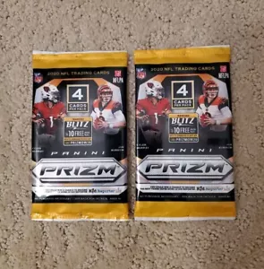 (2) 2020 Prizm NFL Football Gravity Feed Pack SEALED Joe Burrow Black and White - Picture 1 of 2