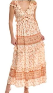 Anthropologie A Collective Story Piper Maxikleid pfirsichfarben & cremefarben Blumen neu mit Etikett $ 168 - Bild 1 von 7