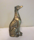 Vintage  Brass Greyhound Whippet IG Dog Figurine Brass Sitting 6.5' Tall Hollow