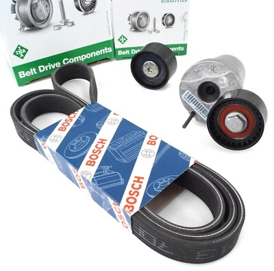 BOSCH Keilrippenriemen + INA Rollen Satz für BMW X5 X6 F10 F11 F01 - Bild 1 von 4