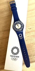 Swatch Watch SUOZ306 Limited TOKYO 2020 Olympics Memorial Model Navy Blue Quartz - Picture 1 of 14