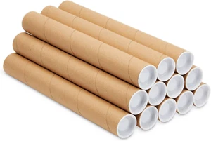 12 Pack Long Cardboard Poster Tubes for Shipping Blueprints, Art - Picture 1 of 9
