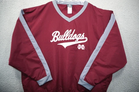 MSU Bulldogs Mens Size 2XL Pullover Windbreaker Jacket V-Neck Knight Apparel Cover