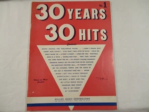 30 Years Hits No 1 Vintage 1950 Sheet Music Book Miller Robbins - Picture 1 of 4