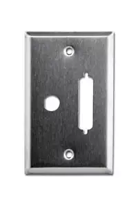 WP-25/C, Steel Wall Plate for DB25 / DB44 & 1/2" Coaxial Mount Connectors - Picture 1 of 2