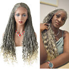 Hand Tied Lace Front Cornrow Braided Wigs Lightweight Synthetic Long Women Wig