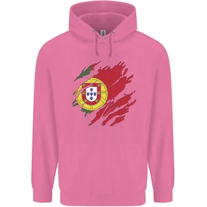 Torn Portugal Flag Portugese Day Football Childrens Kids Hoodie - Picture 1 of 88
