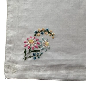 Einstecktuch weiß Taschentuch Floral Blumen bestickt 12x12,5" - Bild 1 von 4