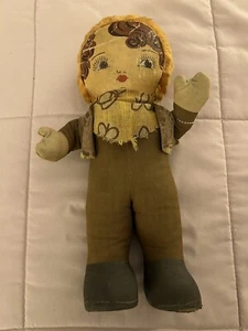 "Muñeca vaquera Gund Ginger años 30-40 rara 12"" chaleco facial pintado a mano juguete de colección" - Imagen 1 de 12
