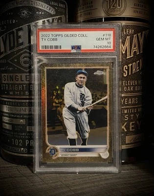 Ty Cobb PSA 10 GEM MINT Perfect 2022 Topps Gilded Coll. SP 94/99 - Image 1 of 3