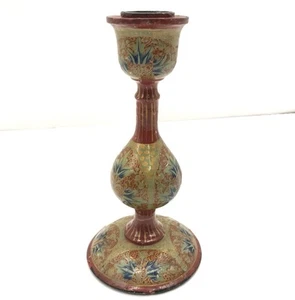 Candelabro de madera ornamentado pintado a mano con diseño intrincado vintage - Imagen 1 de 7