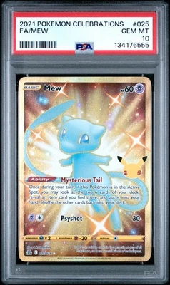 2021 POKEMON CELEBRATIONS #025 FULL ART/MEW PSA 10 - Image 1 of 2