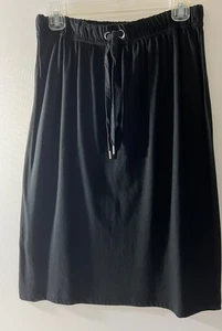 Shade Women Skirt Black Knit Stretch Cotton Blend Pull-On Elastic Drawstring Med - Picture 1 of 8