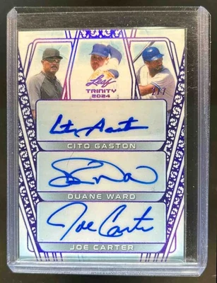 2024 Leaf Trinity Cito Gaston Duane Ward Joe Carter Autograph Auto #2/7 - Image 1 of 2