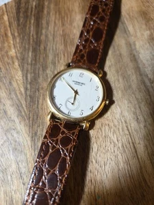 Orologio Raymond Weil Geneve placcato oro 18 carati quadrante bianco 9823 non testato JA 800 - Foto 1 di 6