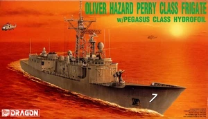 Dragon 1:700 USS Oliver Hazard Perry Class Frigate with Pegasus Class Hydrofoil - Picture 1 of 4