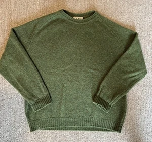 Suéter De Colección LL Frijol Hombres L Verde Tejido Nueva Zelanda Lana Abuelo Años 90 Cordero Cálido Acogedor - Imagen 1 de 5