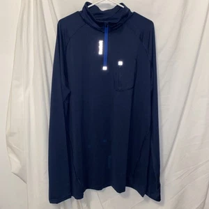 Reebok 1/4 Zip Long Sleeve Pullover Shirt Men’s XXL Dark Blue Active Wear - Bild 1 von 9