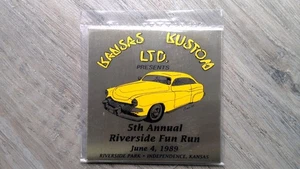 Kansas Kustom LTD 1989 Riverside Fun Run Plaque Metal Automotive Sign - Picture 1 of 2