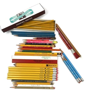 Vintage Pencil Lot Dixon Eagle Faber Castell Venus Colored Flat Eraser - Picture 1 of 6
