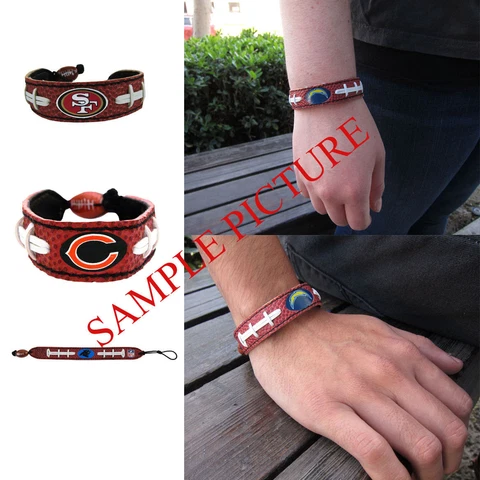 Brand New NFL All Teams Classic Genuine Football Leather Bracelet by Gameware Cover