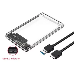 BOX CASE 2,5 HARD DISK SATA USB HDD SATA ESTERNO DISCO DRIVE PORTATILE trasp - Foto 1 di 3