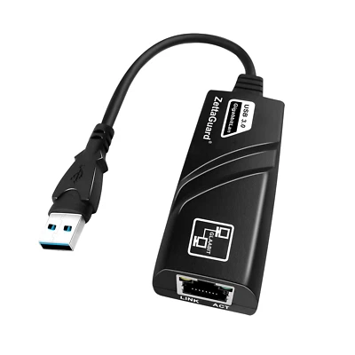 ❧ Zettaguard USB 3.0 to 10/100/1000 Fast Ethernet LAN Wired Network Adapter ❧ - Image 1 of 4