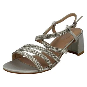 Sandalias De Tacón Con Straps De Diamante Spot On 'F12037' Para Damas - Imagen 1 de 18