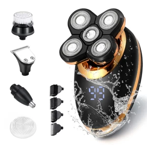 Electric Shavers for Men - 5 in 1 Bald Head Shavers for Men, 5D Floating Cordles - Picture 1 of 12