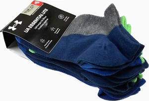 Under Armour Kids 6 Pk Blue No Show Polyester UA Essential Lite Sock Set Sz S - Picture 1 of 7