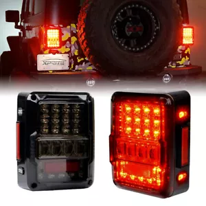 For Jeep Wrangler JK 2007-2018 LED Tail Lights Rear Brake Turn Signal Lights - Foto 1 di 7