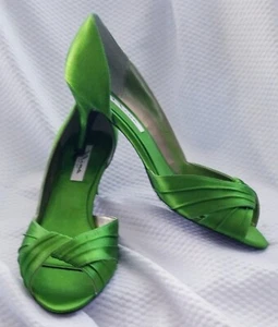 Nina Culver Women's Peep Toe Pump Apple Green Luster size 11W new in box - Picture 1 of 5