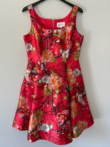 VESTIDO NICOLE MILLER NEW YORK FLORAL PLISADO TALLA 12 - Imagen 1 de 8