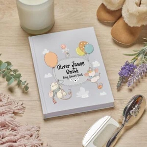 Personalised Baby Record Book Keepsake Milestone Journal Mouse Design BJO-8 - Picture 1 of 7