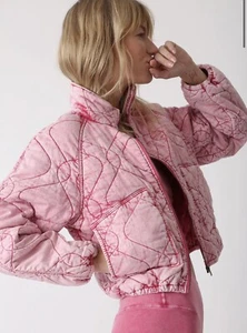 NWOT ELECTRIC & ROSE ACID QUILTED JACKET MAGENTA medium - Picture 1 of 7