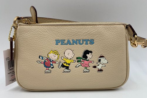 Coach X Peanuts Nolita 19 con motivo Snoopy & Friends pelle avorio CE858 #E93941