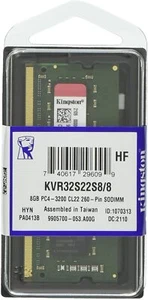 Kingston 8GB 3200MHz PC4-25600 CL22 1.2V ValueRAM Laptop 260-Pin DDR4 SO-DIMM - Picture 1 of 2